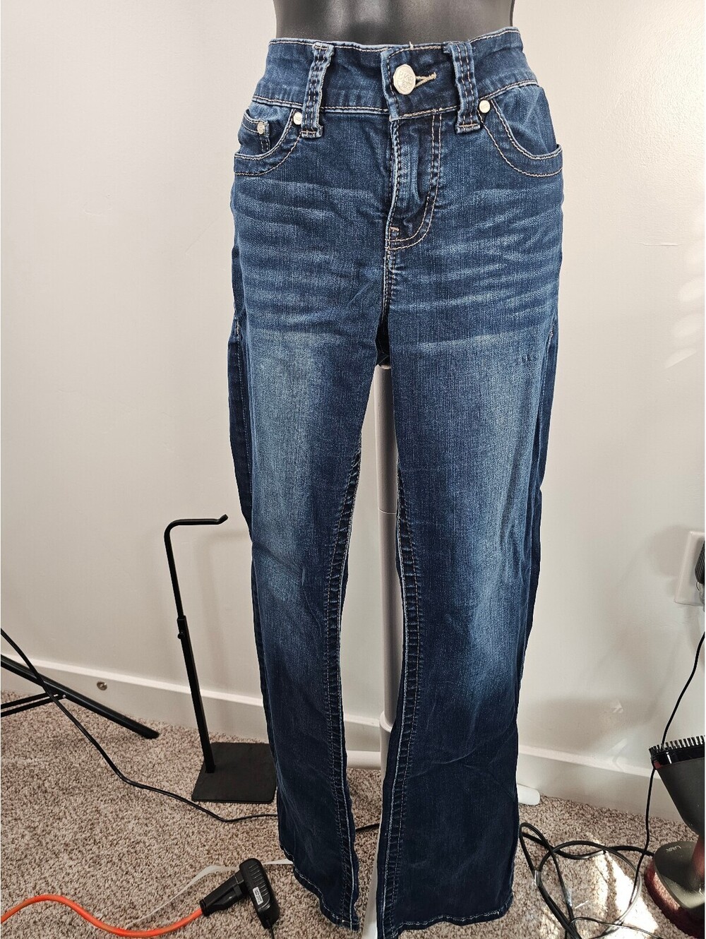 BKE Payton Mid-Rise Bootcut Jeans Size 28x33.5 Dark Wash Stretch
